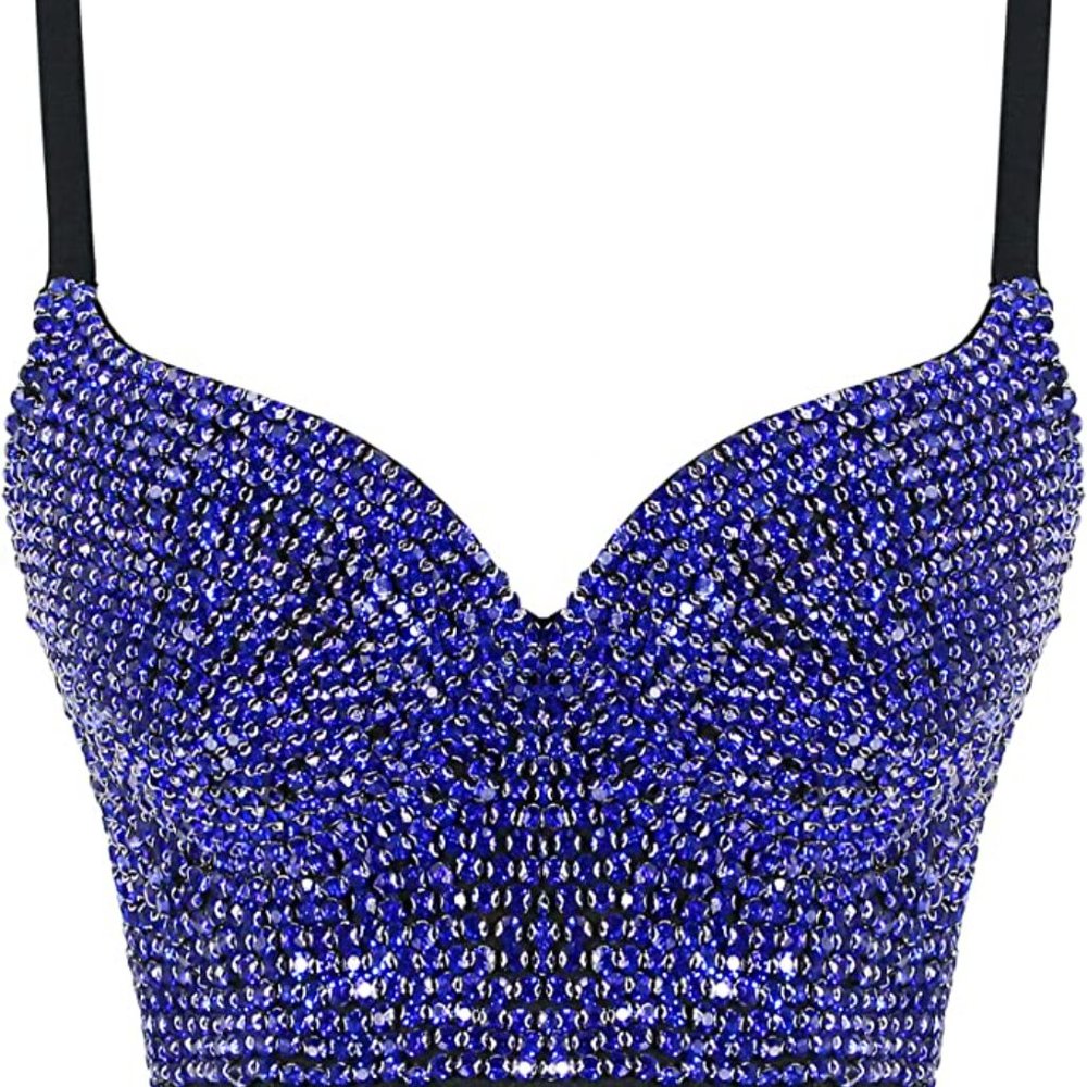 NEW Sparkling Bling Swarovski Crystal Rhinestone Bustier Bra Top + FREE … - Picture 3 of 17